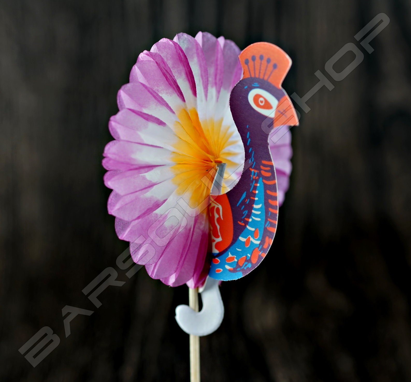 孔雀裝飾物插(約100支) Peacock cocktail stick