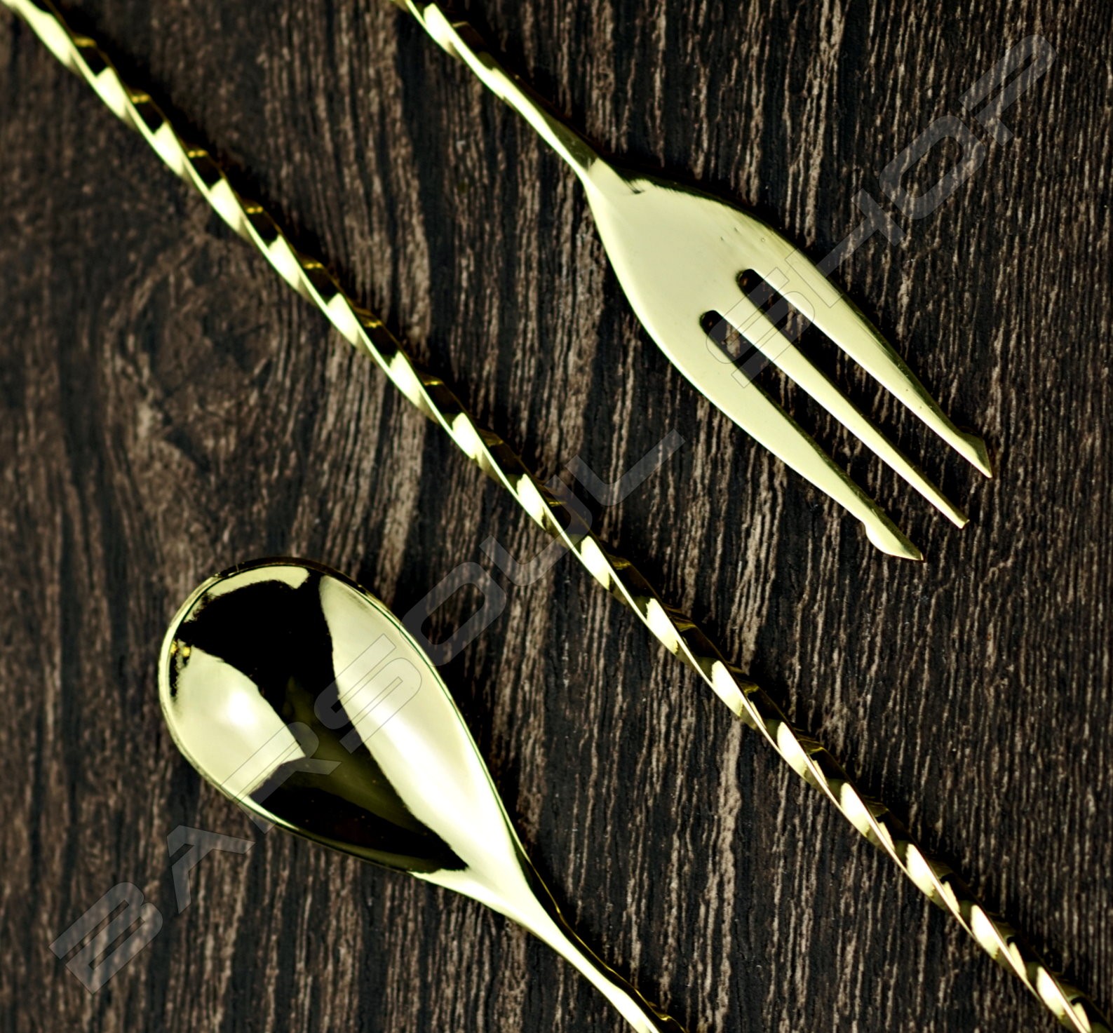 30cm 鍍金吧叉匙 Barspoon(plating gold)