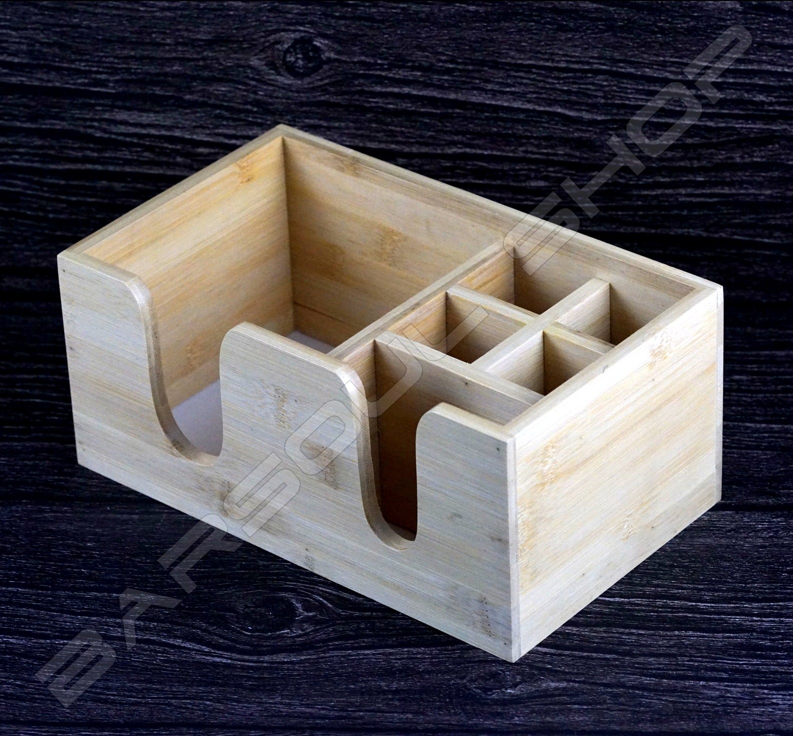 木製質感紙巾盒 Wood tissue straw box