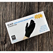 黑色彈性乳膠手套(一次性/M) Black latex gloves